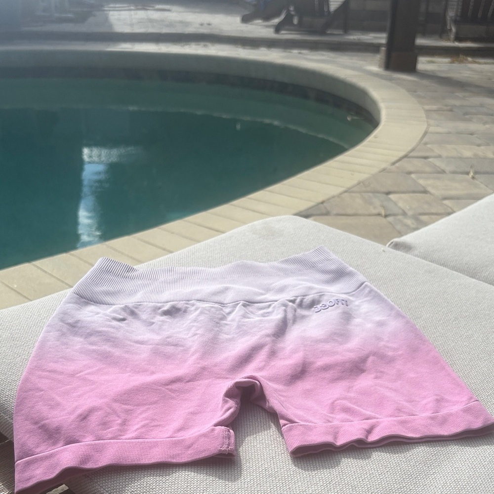 Pink and White Ombre Bike Shorts